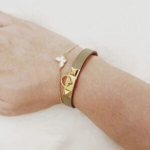 Click to view full screen 18K Lucky Alhambra Butterfly Pendant Bracelet photo review