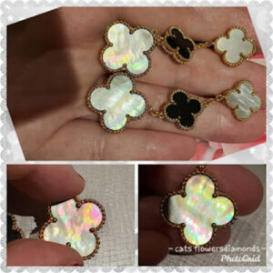 Click to view full screen 18K Magic Alhambra Three Pearls Motifs Earrings photo review