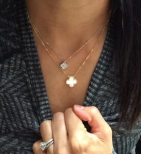 18K Sweet Alhambra Diamond Necklace photo review