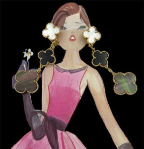 Click to view full screen 18K Magic Alhambra Three Pearls Motifs Earrings photo review