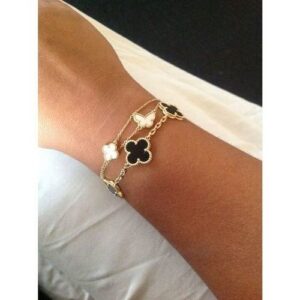 Click to view full screen 18K Lucky Alhambra Butterfly Pendant Bracelet photo review