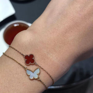 Click to view full screen 18K Lucky Alhambra Butterfly Pendant Bracelet photo review