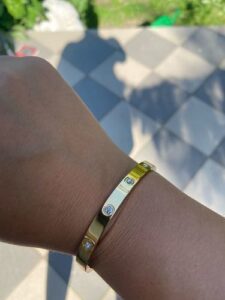 Click to view full screen 18K Love Diamond-Paved Ceramic Bracelet photo review