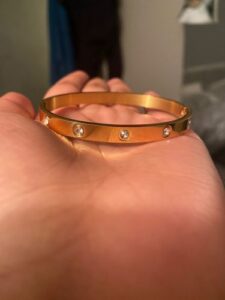 Click to view full screen 18K Love Diamond-Paved Ceramic Bracelet photo review