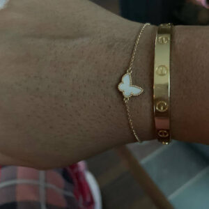 Click to view full screen 18K Lucky Alhambra Butterfly Pendant Bracelet photo review