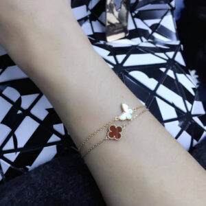 Click to view full screen 18K Lucky Alhambra Butterfly Pendant Bracelet photo review