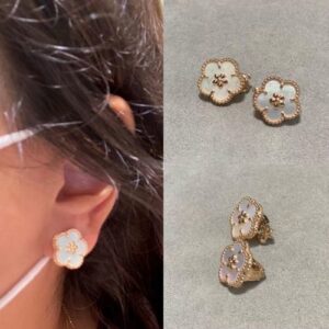 Click to view full screen 18K Lucky Spring Plum Blossom Earrings photo review